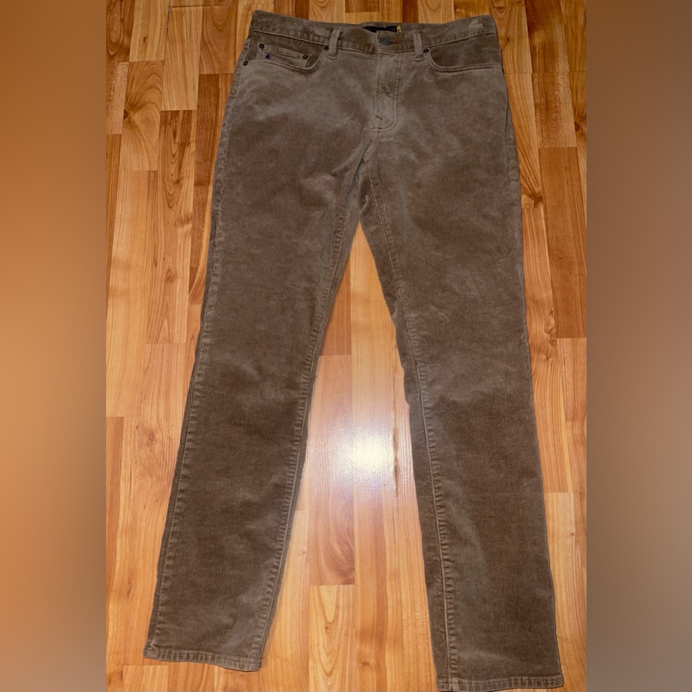 Polo Ralph Lauren Mens Varick Slim Straight Brown Corduroy Pants Size 32x32